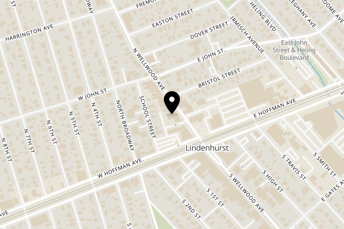 Map showing the location of Pino Wine Bar & Bistro on 143 N Wellwood Ave in Lindenhurst